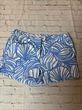 Vineyard Vines Blue & White Shell-Print Women's Shorts (0004)